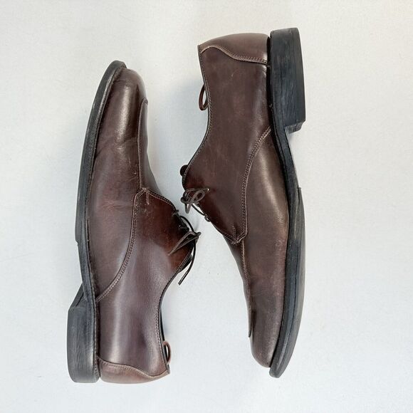 Allen Edmonds Burton Brown Leather Apron Toe Mens Blucher Dress Shoes 10